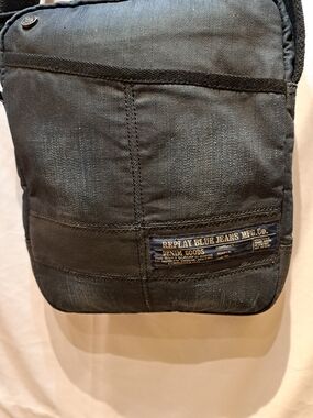 REPLAY Blue Jeans Black Crossbody Bag – Men's Casual Shoulder Bag